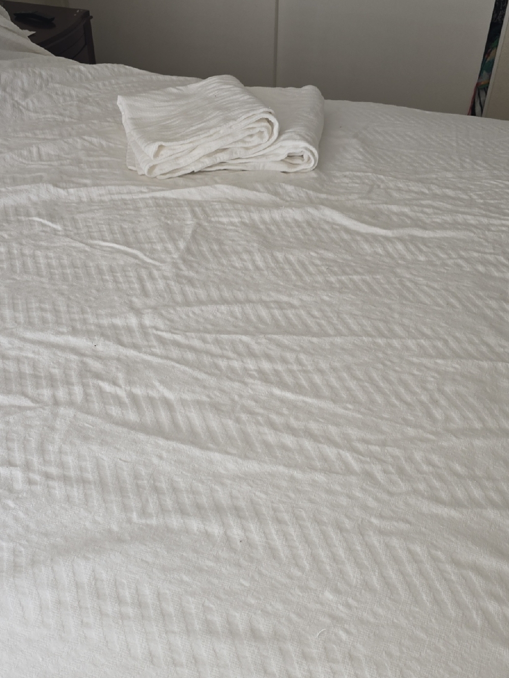 Docofil White Textured Cotton Duvet Bedding King Set -‎ Brand: 100"/90"